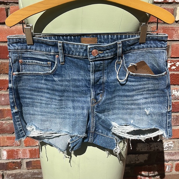 NWT Porter Blue Emma Cut Off jean shorts - Picture 3 of 5